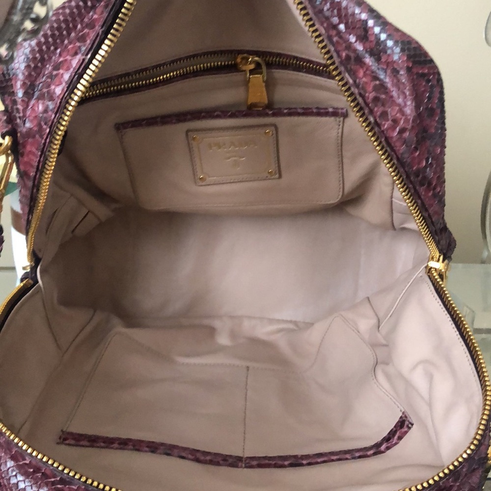PRADA Purple Snakeskin Bauletto BL0756 Satchel Purse Bag - Picture 11 of 16